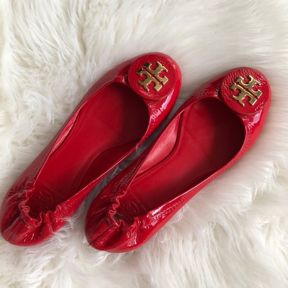 tory burch flats red
